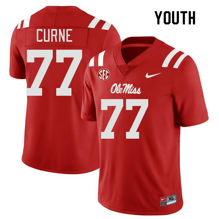 Youth #77 Victor Curne Ole Miss Rebels College Football Jerseys Stitched Sale-Red